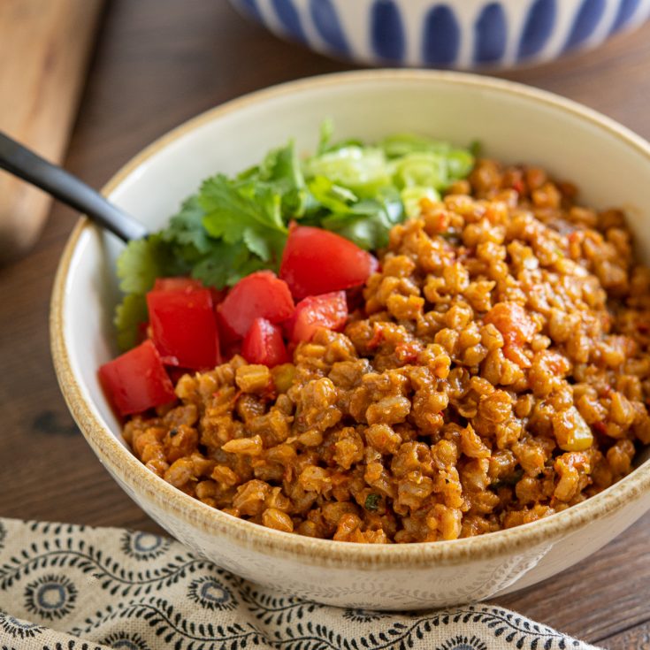 One Pot Spicy Farro Risotto Slimming Eats Recipes