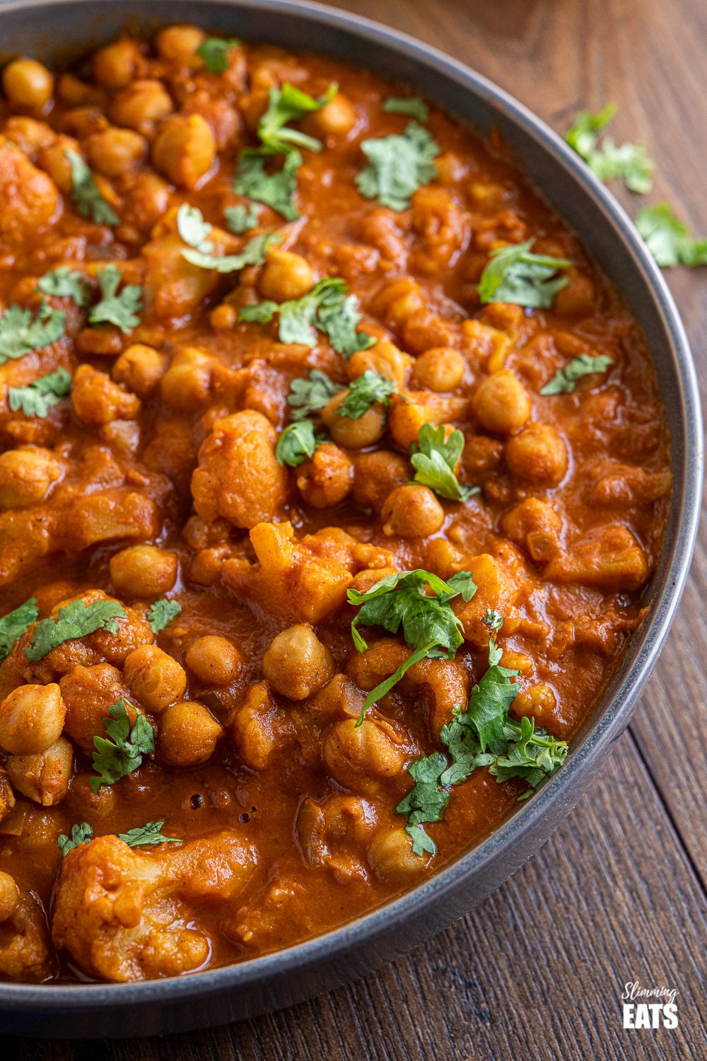 vegan tikka masala in grey bowl