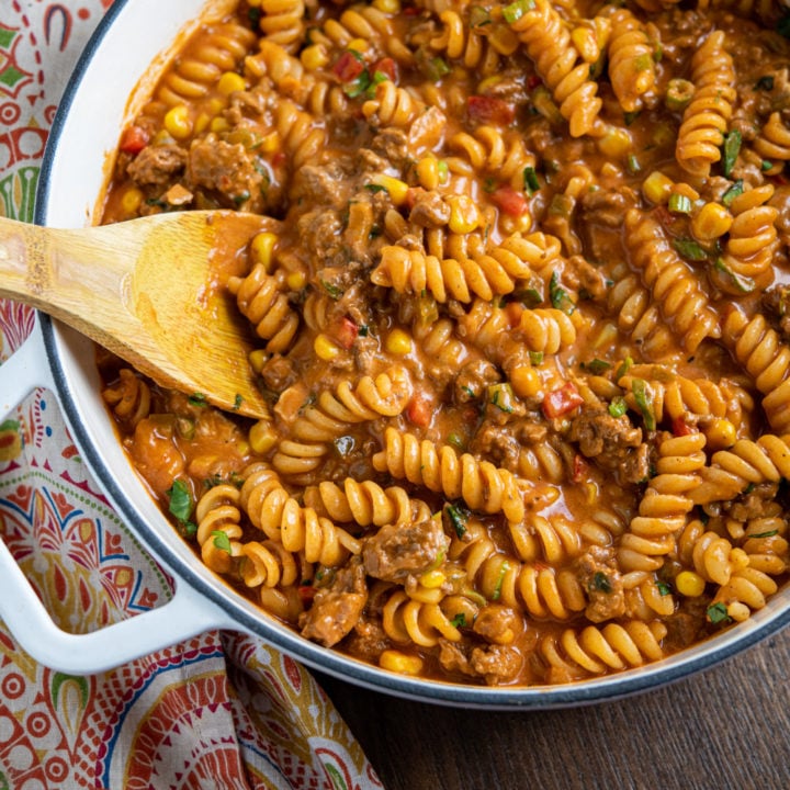 One Pot Taco Beef Pasta