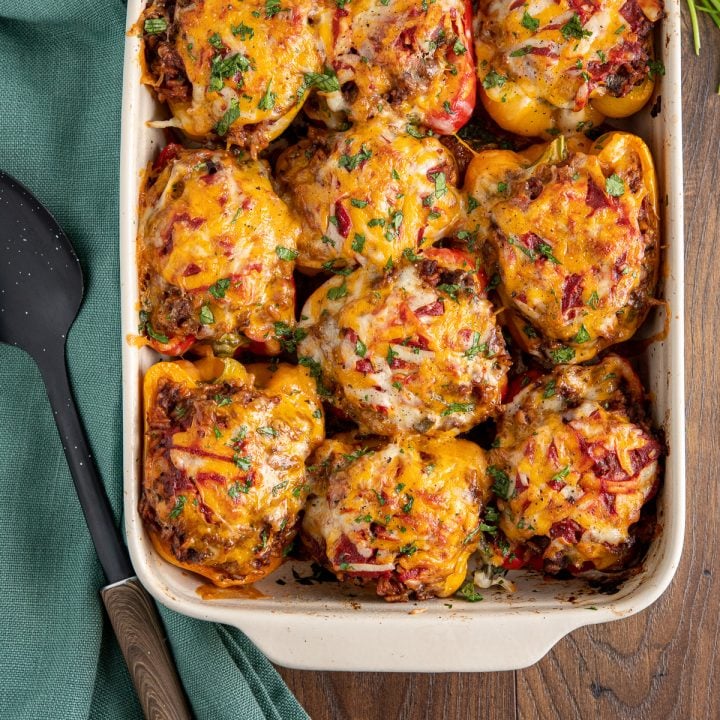 Cheesy Topped Stuffed Peppers | Slimming Eats Recipe