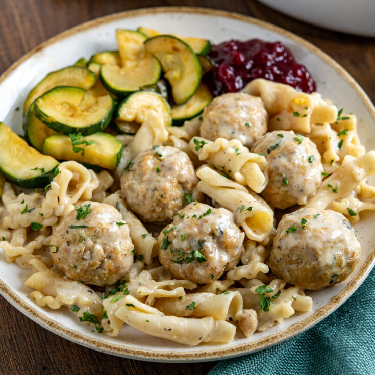 One Pot Turkey Swedish Meatball Pasta