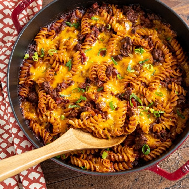 BBQ Bacon Cheeseburger Pasta Bake