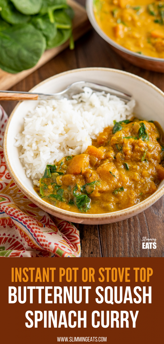 Easy Butternut Squash Curry with Spinach Slimming Eats Recipe