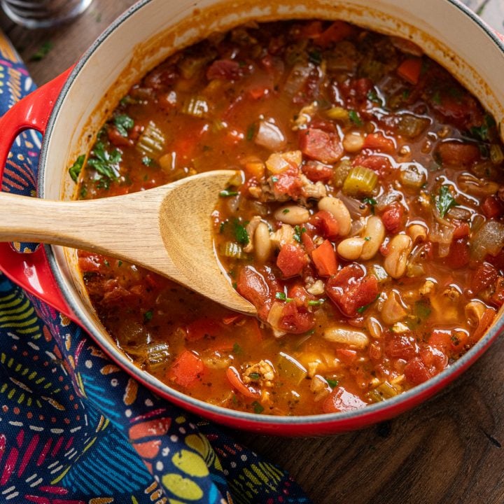 Chicken, Tomato and White Bean Soup (Stove Top and Instant Pot)