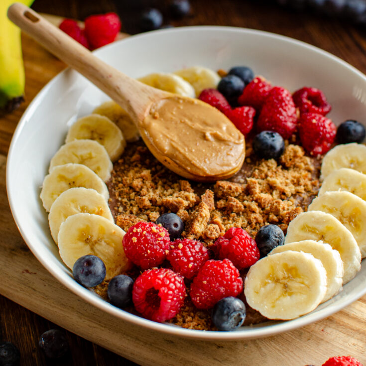 Peanut Butter Chocolate Oatmeal Bowl