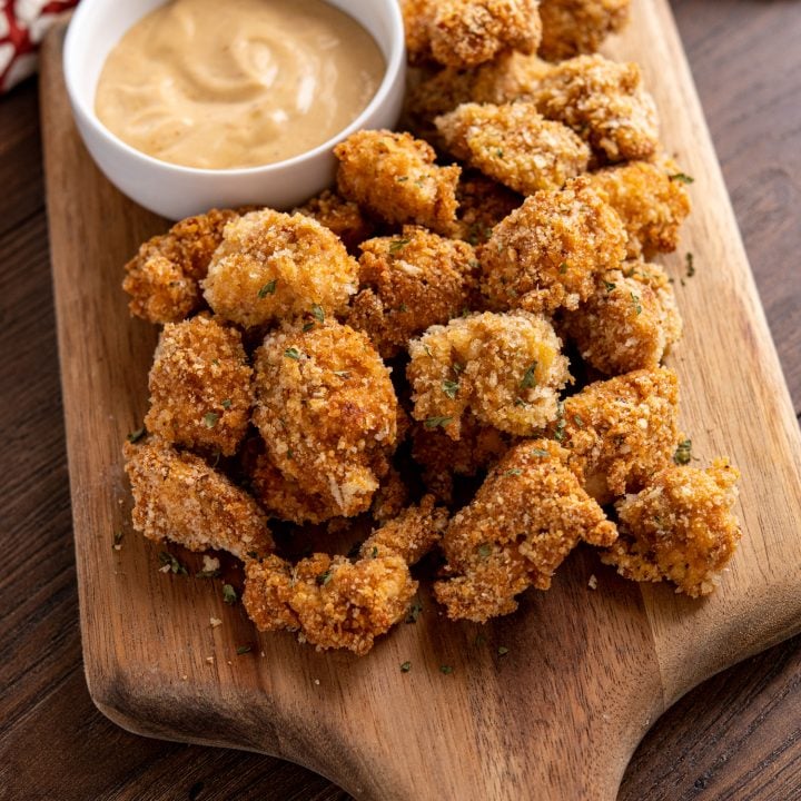 Oven Baked Popcorn Chicken with Dipping Sauce