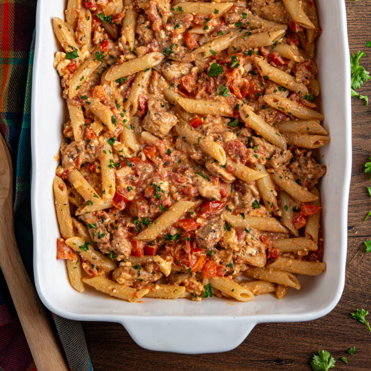 Baked Feta Pasta with Chicken - TikTok Recipe