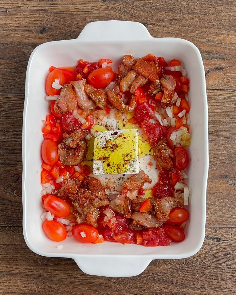 Baked Feta Pasta with Chicken (Viral TikTok Recipe Slimming Eats