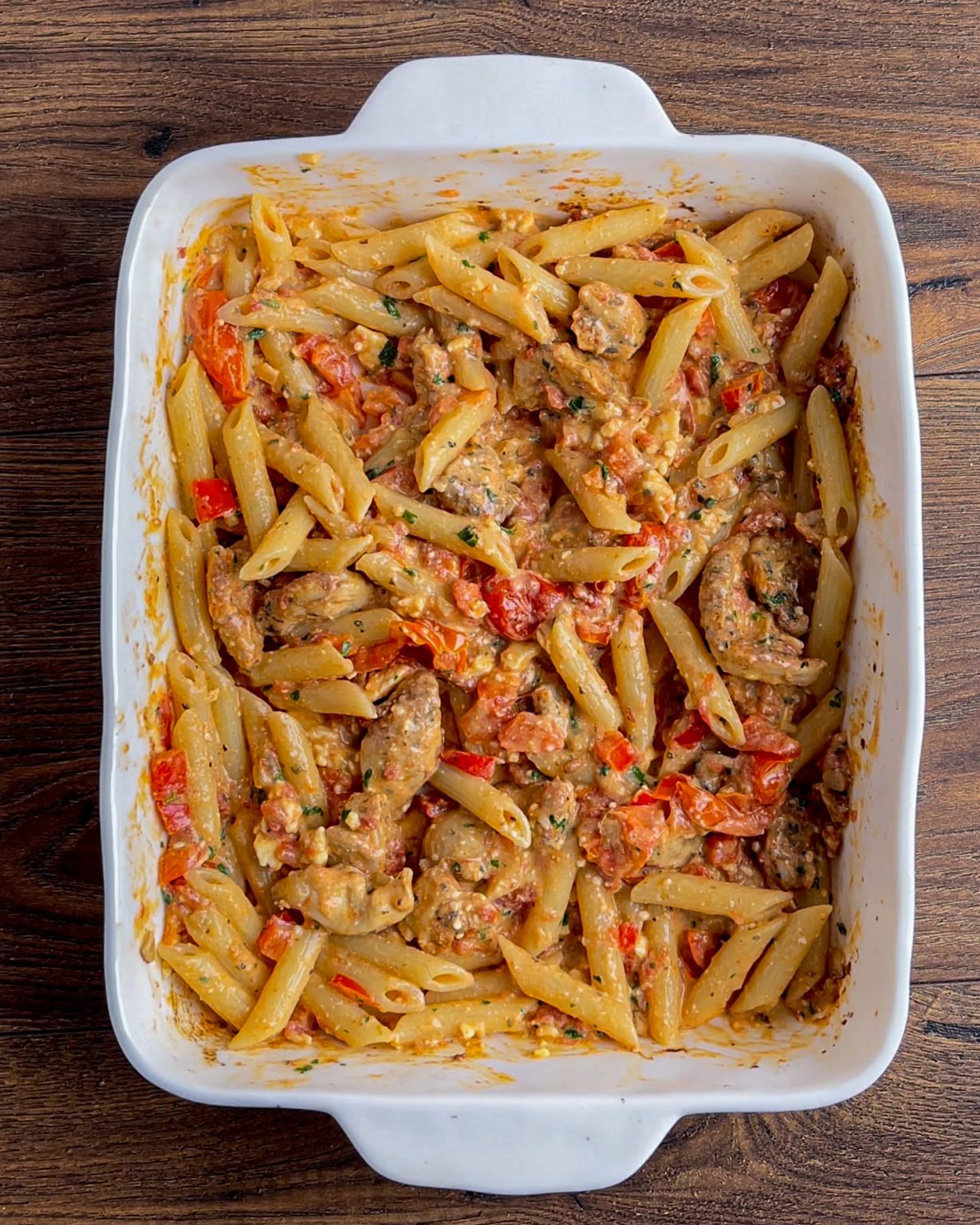 Baked Feta Pasta with Chicken (Viral TikTok Recipe | Slimming Eats