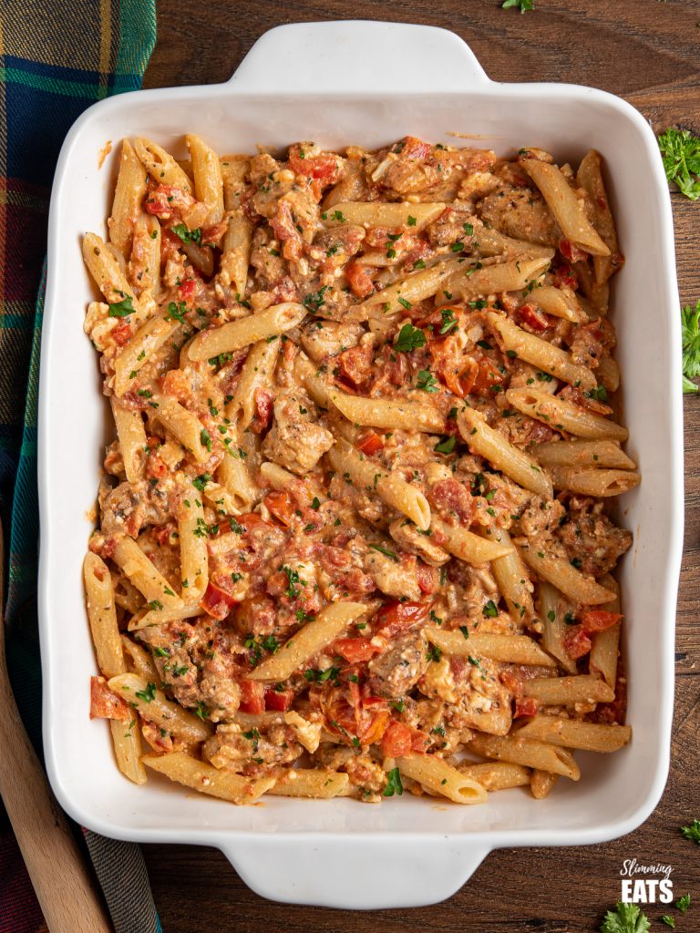 Slow Cooker Chicken Meatball Pasta Bake Slimming Eats