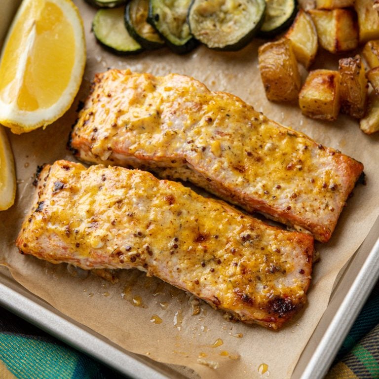 Oven Baked Mustard Salmon Fillets | Slimming Eats Recipe