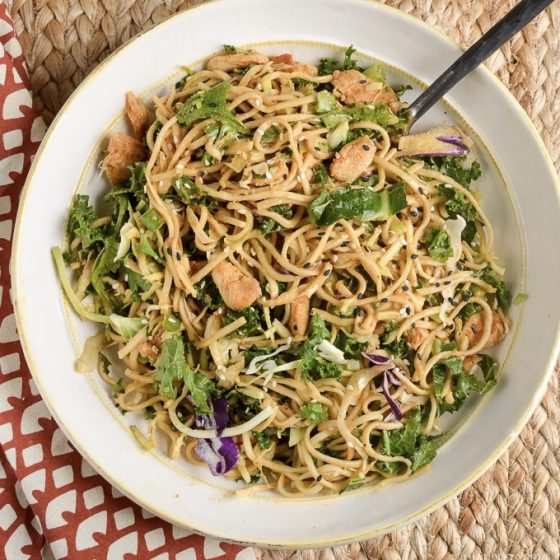 Peanut Chicken Noodle Salad Bowl Slimming Eats