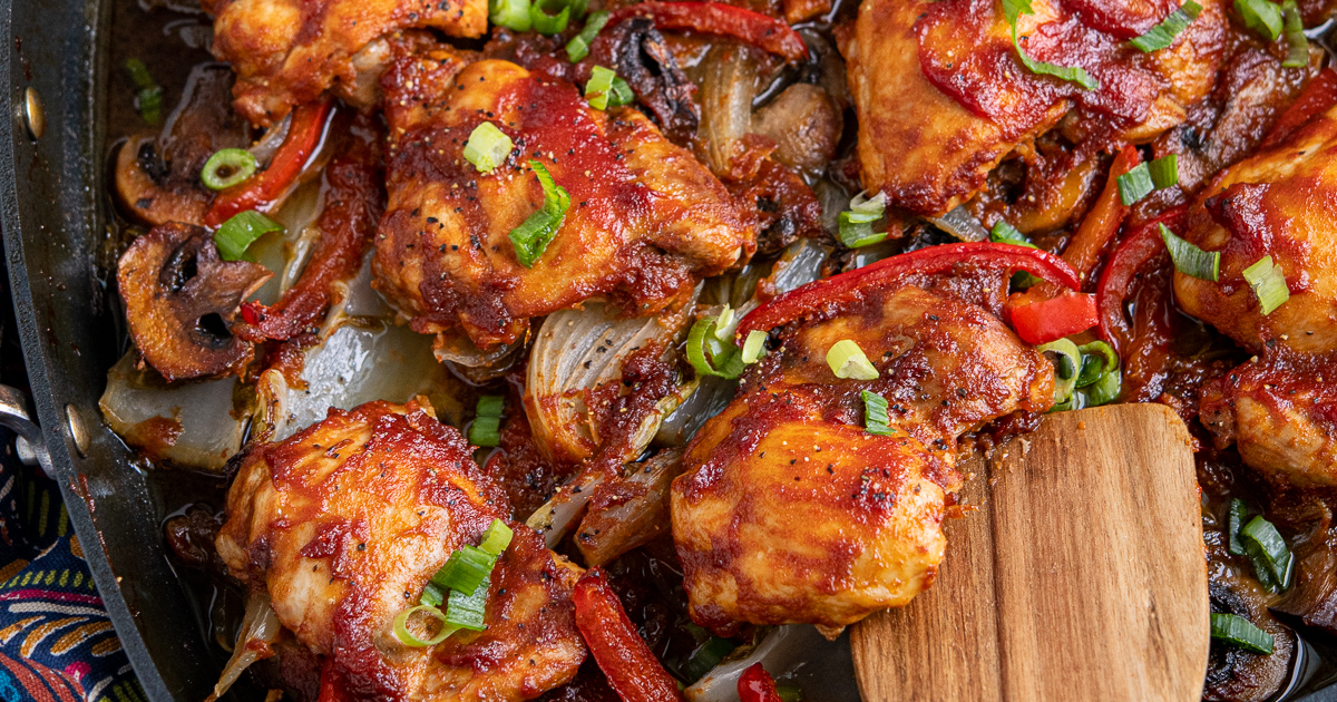 Spicy Sriracha Peach Chicken Bake Slimming Eats Recipe