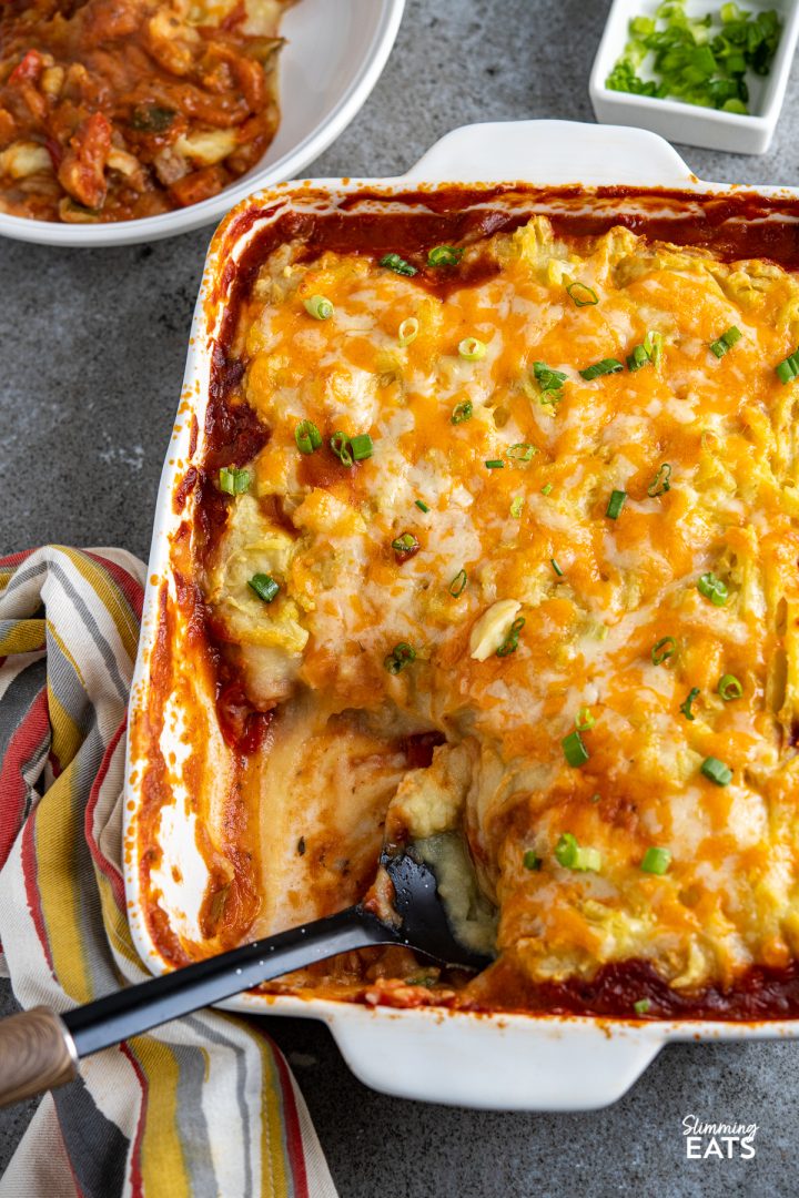 Baked Bean Cheesy Potato Topped Pie Slimming Eats