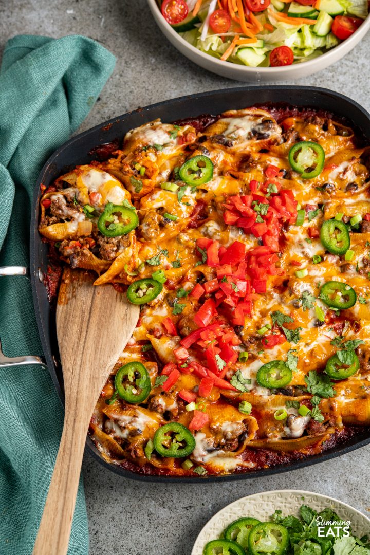 Cheesy Beef Enchilada Stuffed Pasta Shells Slimming Eats Recipe