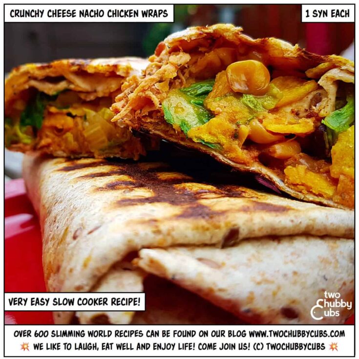 Image for crunchy nacho chicken wraps: easy slow cooker meal!