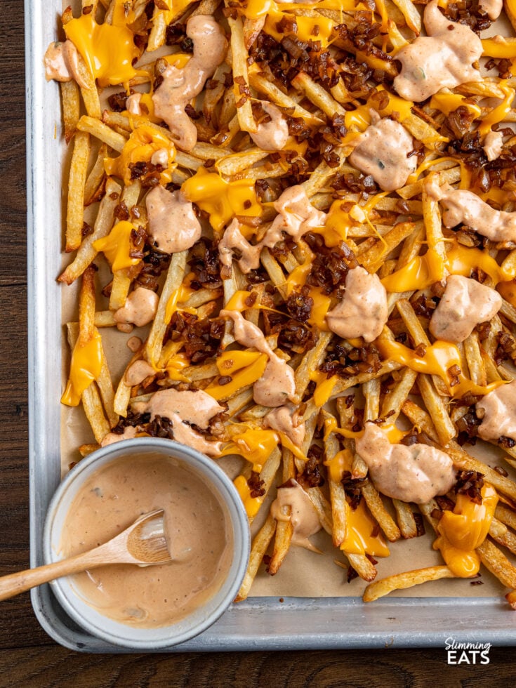 Copycat Oven Baked Animal Style Fries | Slimming Eats Copycat Oven Baked Animal Style Fries | Slimming Eats
