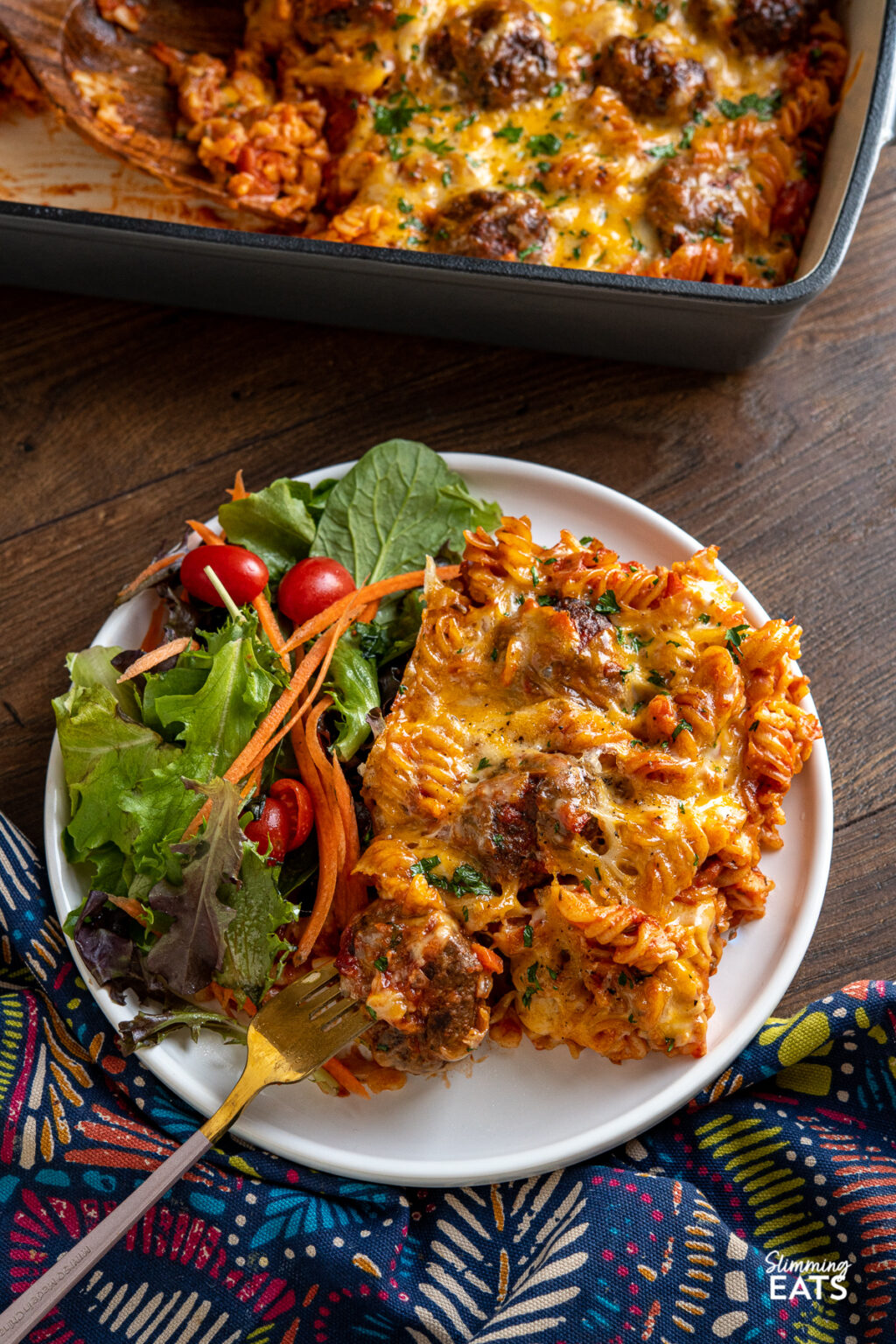 Cheesy Meatball Pasta Bake Slimming Eats