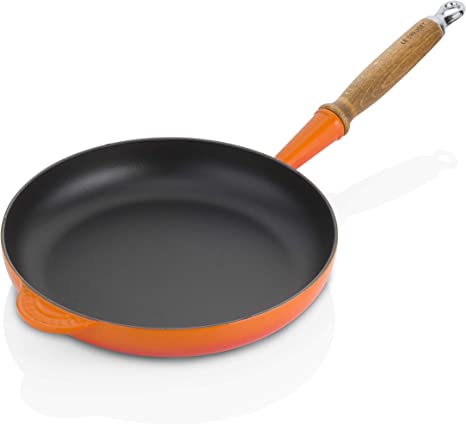 Le Creuset Cast Iron Frying Pan with Wooden Handle, 26 cm - Volcanic