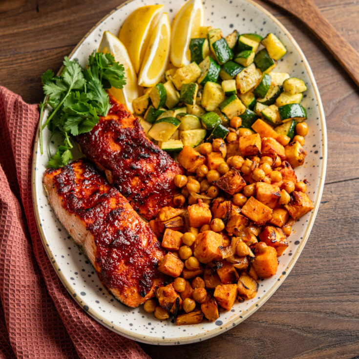 Air Fryer Honey Harissa Salmon