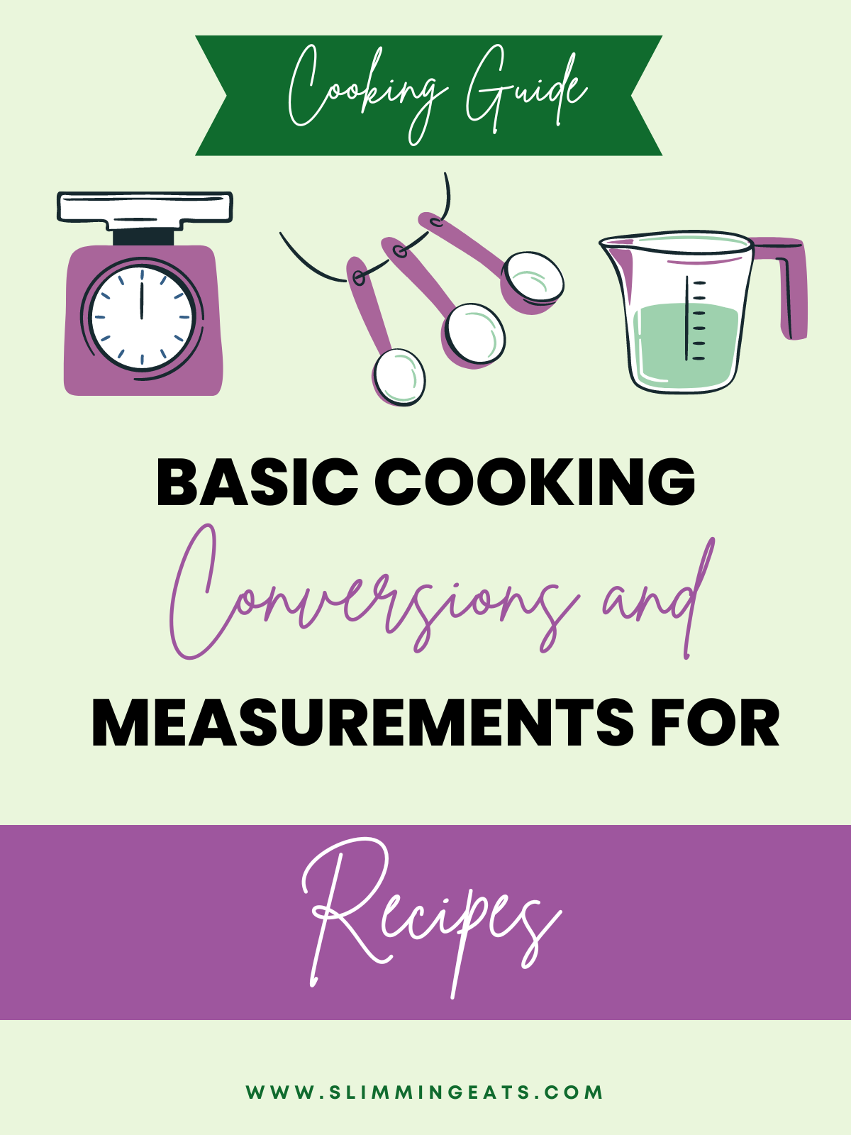 Basic Cooking Conversions and Measurements for Recipes
