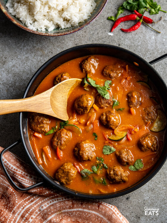 Thai Red Turkey Meatball Curry Slimming Eats