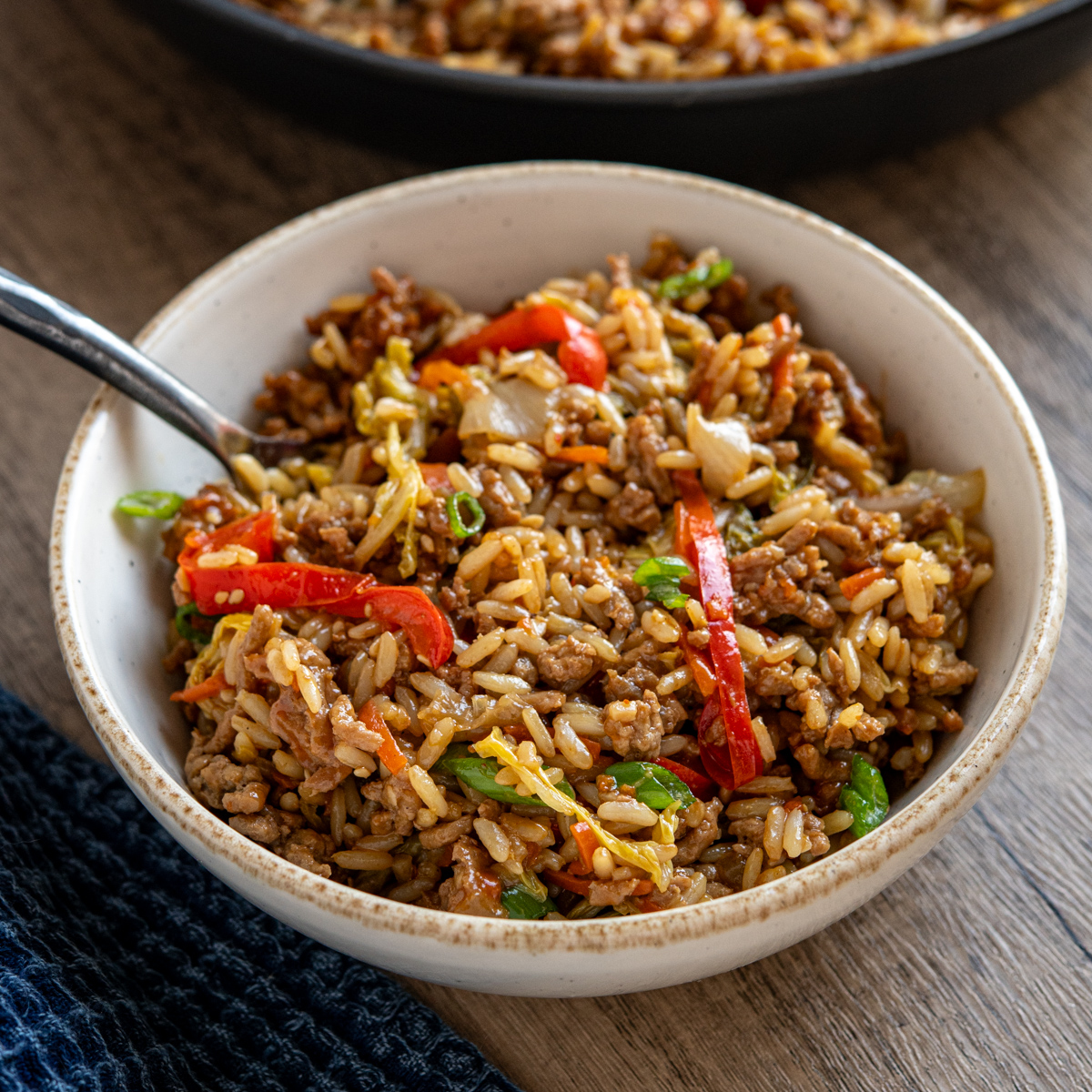 One Pot Chinese Ground Chicken Rice | Slimming Eats