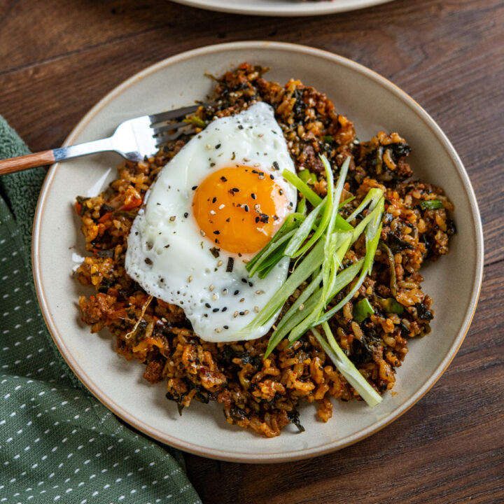 Slow Cooker Korean Beef Spinach Rice