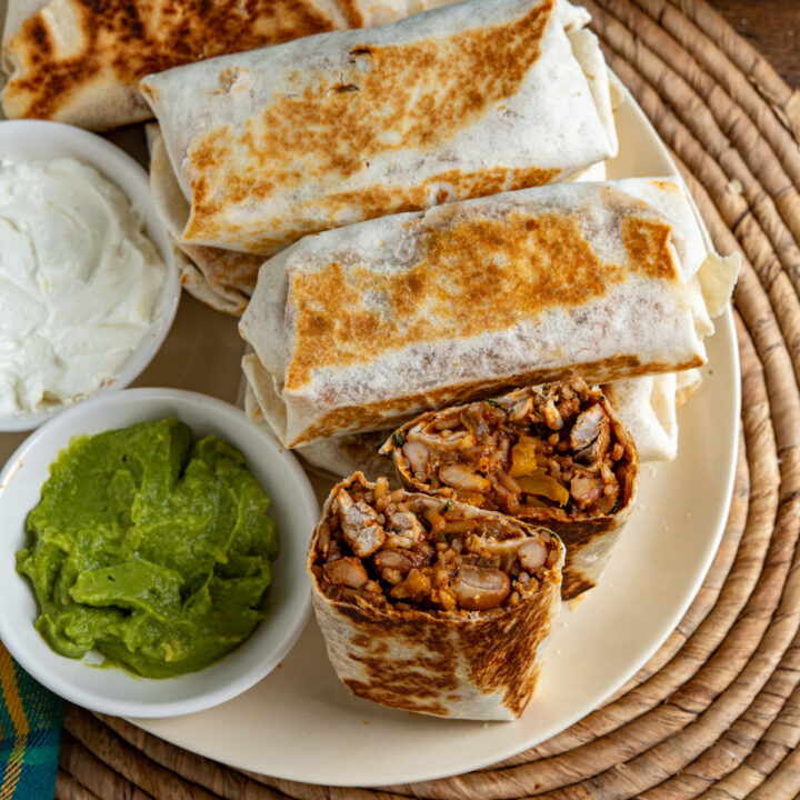 One Pan Chicken Rice Burritos