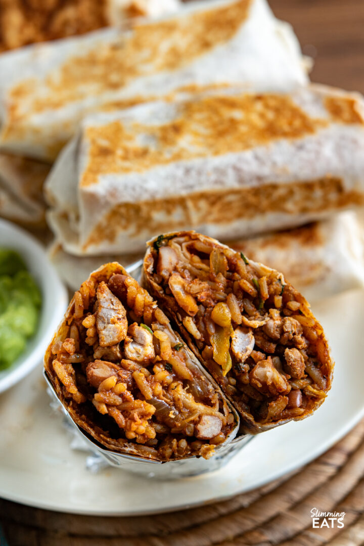 One Pan Chicken Rice Burritos | Slimming Eats