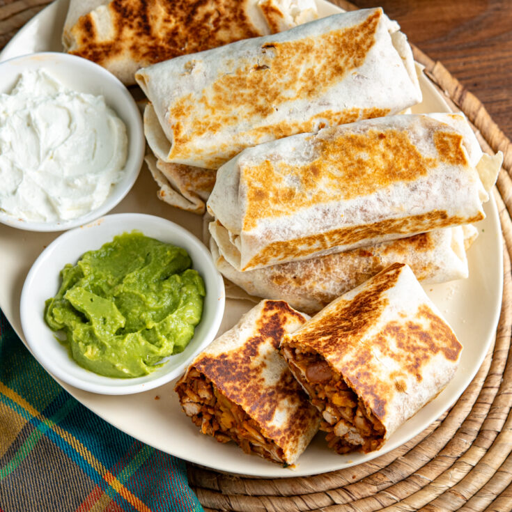 One Pan Chicken Rice Burritos