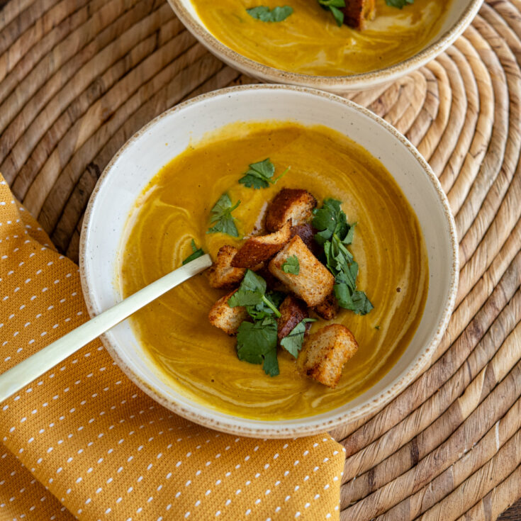 Roasted Ras El Hanout Carrot Soup