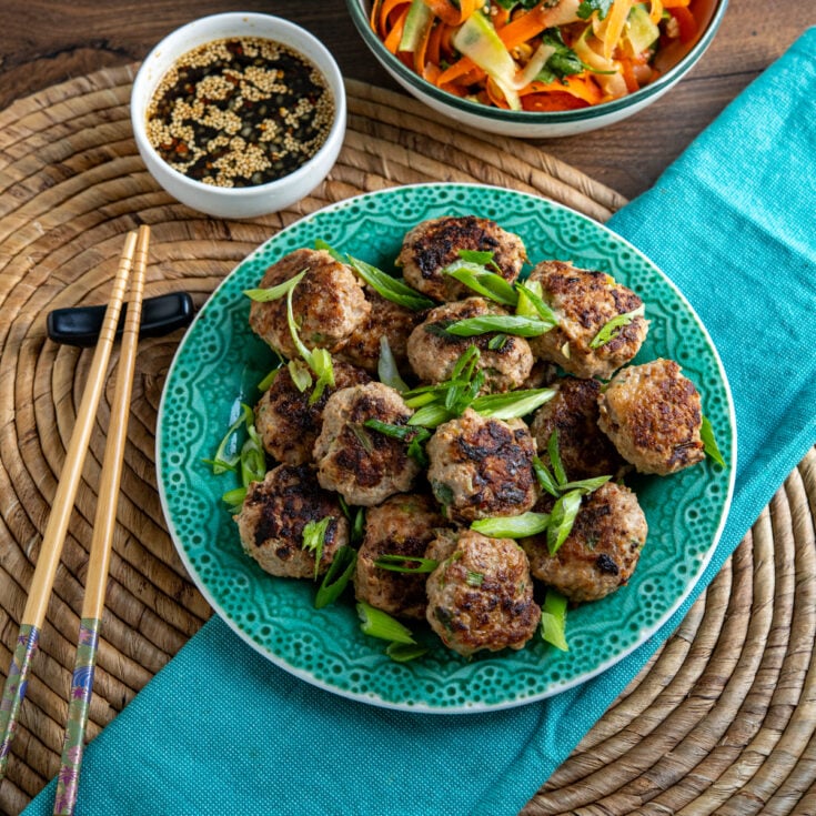 Asian Chicken Patties with Dipping Sauce