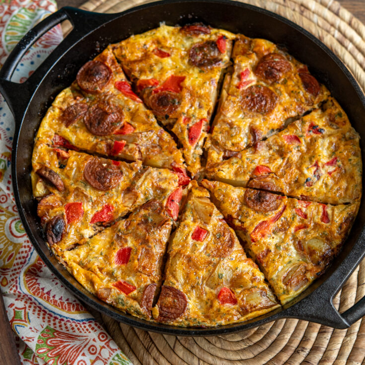 Spicy Smoked Sausage and Potato Frittata