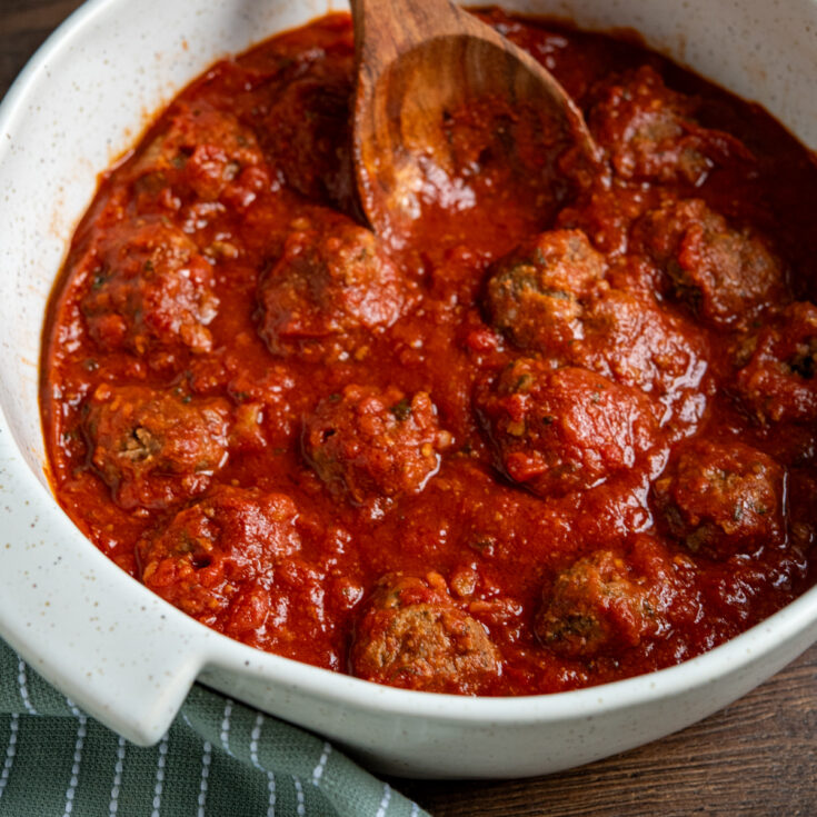 Slow Cooker Pesto Beef Meatballs